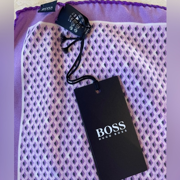 Hugo Boss Purple Pocket Square - Picture 4 of 5